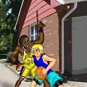 Image From The Kidnapping  Jason one-on-one with Chauncey Jackson.