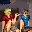 Image From When The Chips Are Down  Jason giving advice to Justin Thorne.