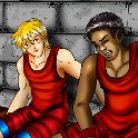 Image From Days of Destiny  Jason and Chauncey talk during a break at basketball practice.