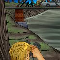 Image from Troubled Waters  Cody is on the lookout for polluters.
